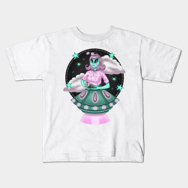 Extraterrestrial abduction Kids T-Shirt by XioVerduzco-art